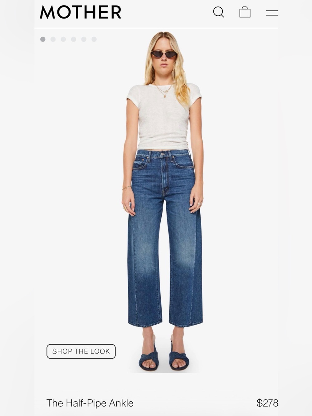 MOTHER Lil’ Half Pipe Ankle Jeans Size 24